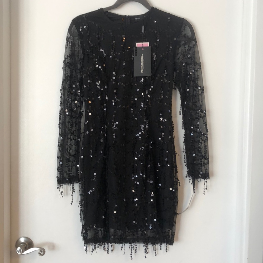 Pretty Little Thing Black Sequined dress